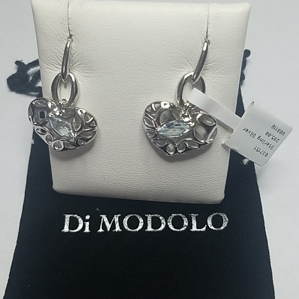 DI MODOLO Sterling Silver Blue Topaz Drop Earrings